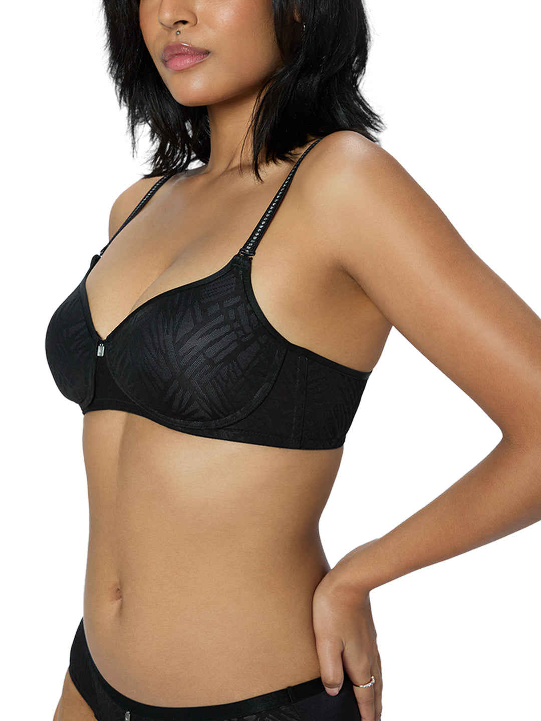 TRIUMPH BRA 110I747-BLACK 04 Women 's Polyester Classic Solid Padded Bra